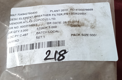 ELEMENT,BREATHER FILTER,PN:1202625501 - mjvaluemart