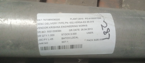 DELIVERY PIPE,PN- 632,VERSA-EG 65-315 - mjvaluemart